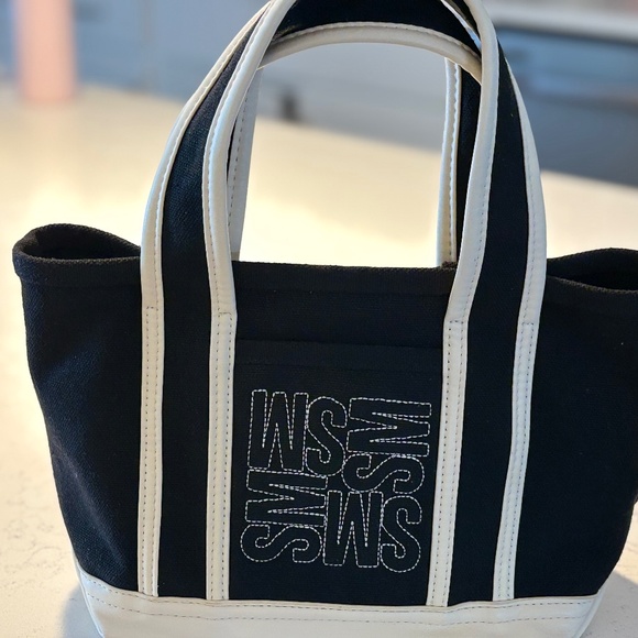 Steve Madden Small Canvas tote blue white clutch Bag - Picture 1 of 5
